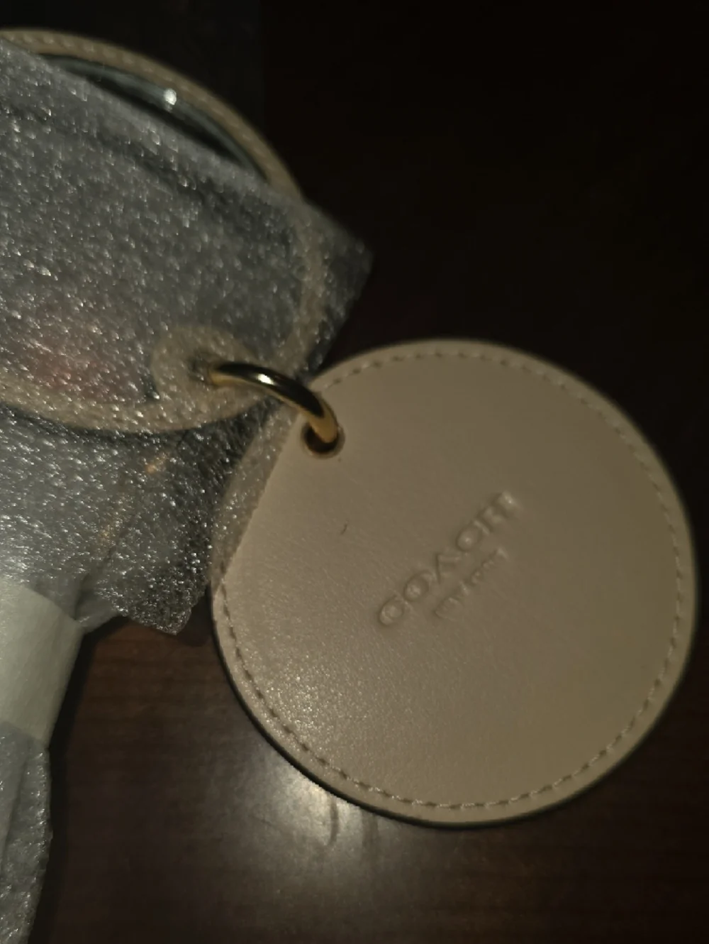 Coach Pink Floral Leather Keychain Charm - Picture 3 of 5